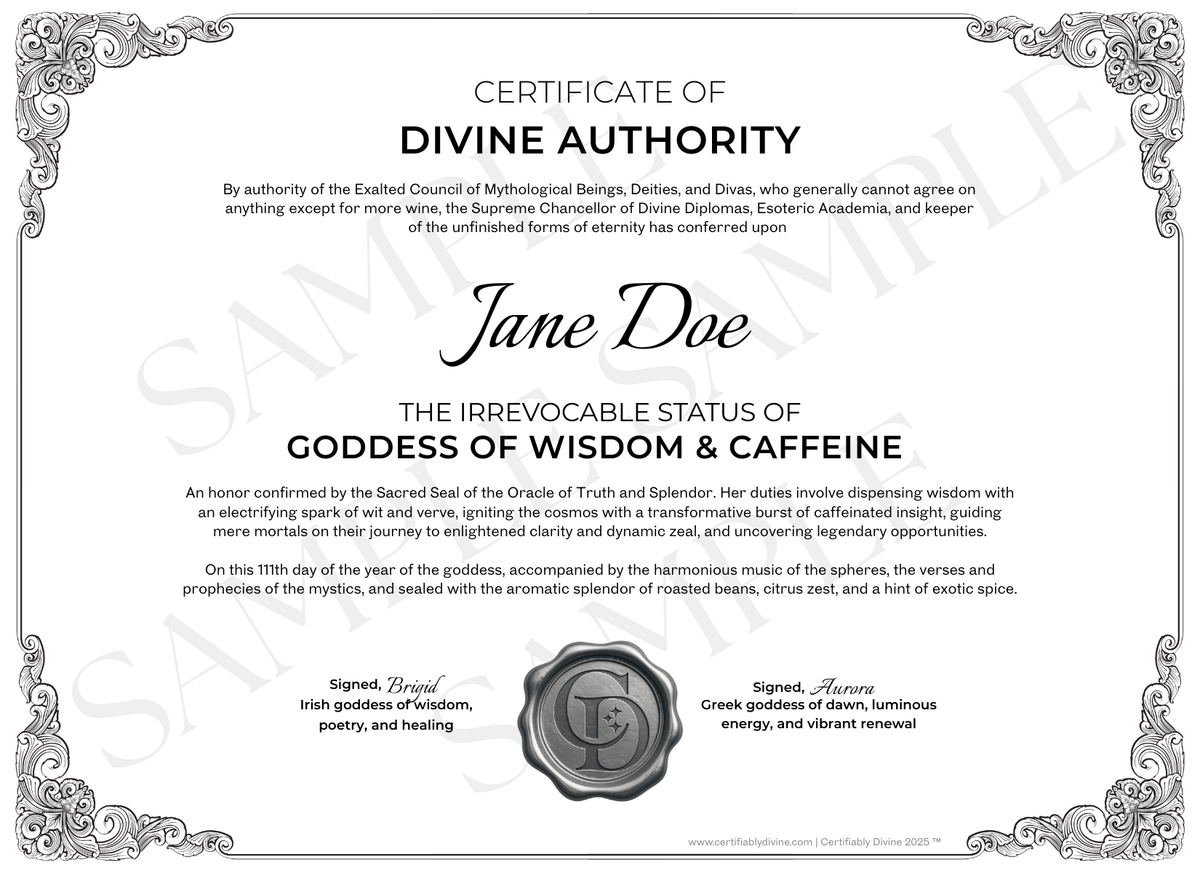 Goddess of Wisdom & Caffeine - Classic