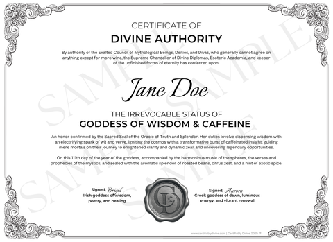 Goddess of Wisdom & Caffeine - Classic