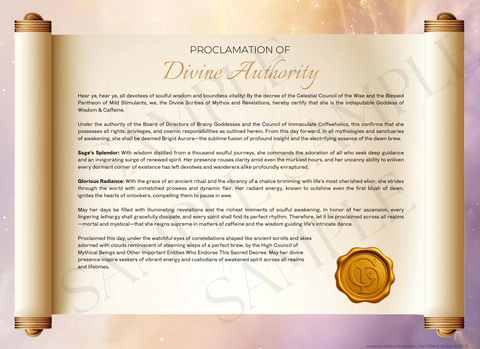 Goddess of Wisdom & Caffeine - Golden