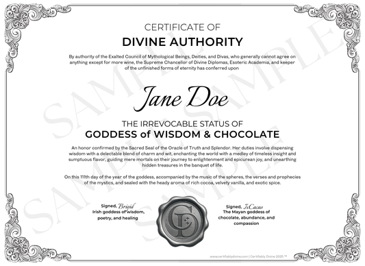Goddess of Wisdom & Chocolate - Classic