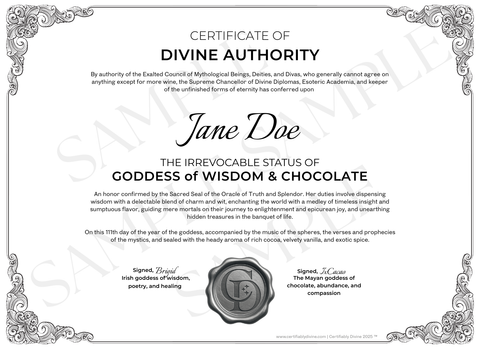 Goddess of Wisdom & Chocolate - Classic