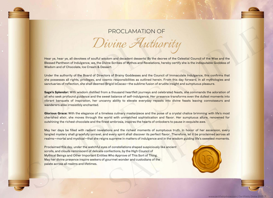 Goddess of Wisdom & Chocolate - Golden