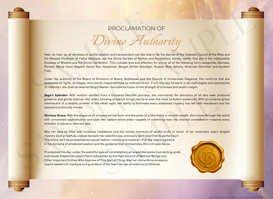 Goddess of Wisdom & Cats - Golden