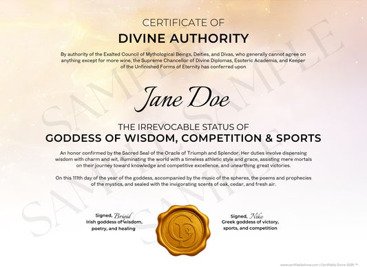 Goddess of Wisdom & Sports - Golden