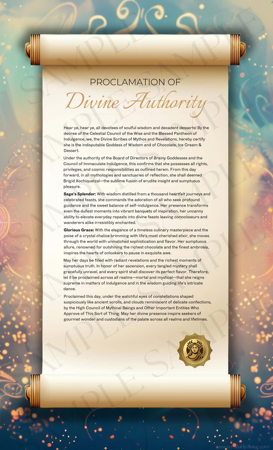 Goddess of Wisdom & Chocolate