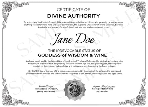 Goddess of Wisdom & Wine