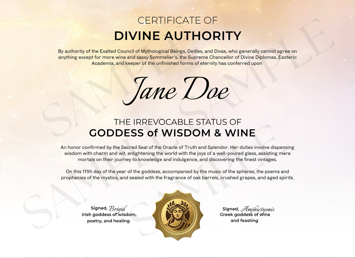 Goddess of Wisdom & Wine