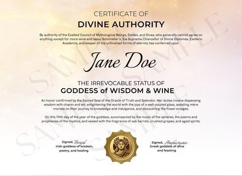 Goddess of Wisdom & Wine