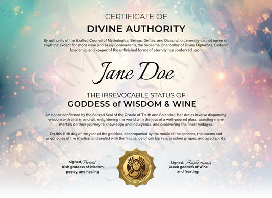 Goddess of Wisdom & Wine