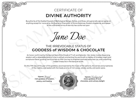 Goddess of Wisdom & Chocolate