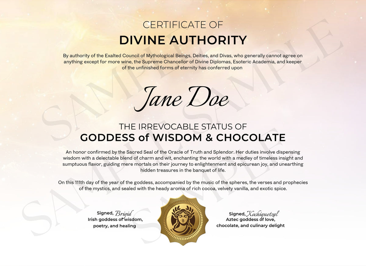 Goddess of Wisdom & Chocolate