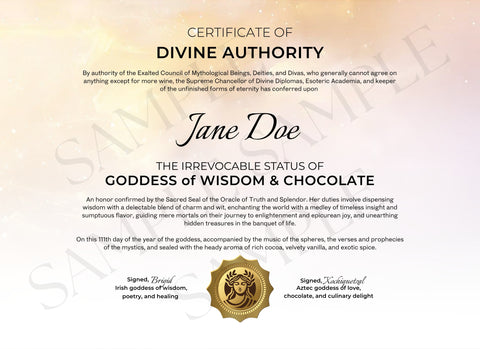 Goddess of Wisdom & Chocolate
