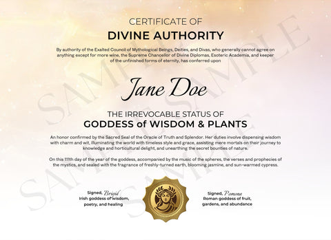 Goddess of Wisdom & Plants