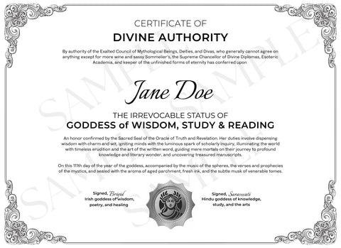 Goddess of Wisdom & Reading