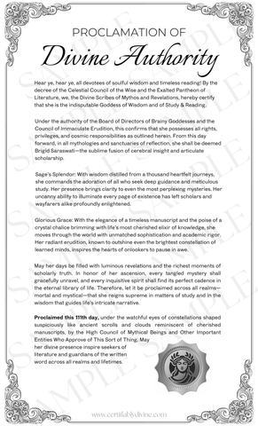 Goddess of Wisdom & Reading