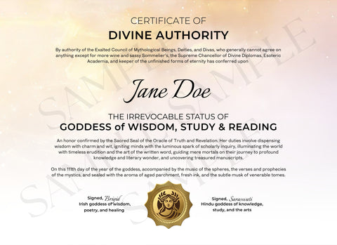 Goddess of Wisdom & Reading